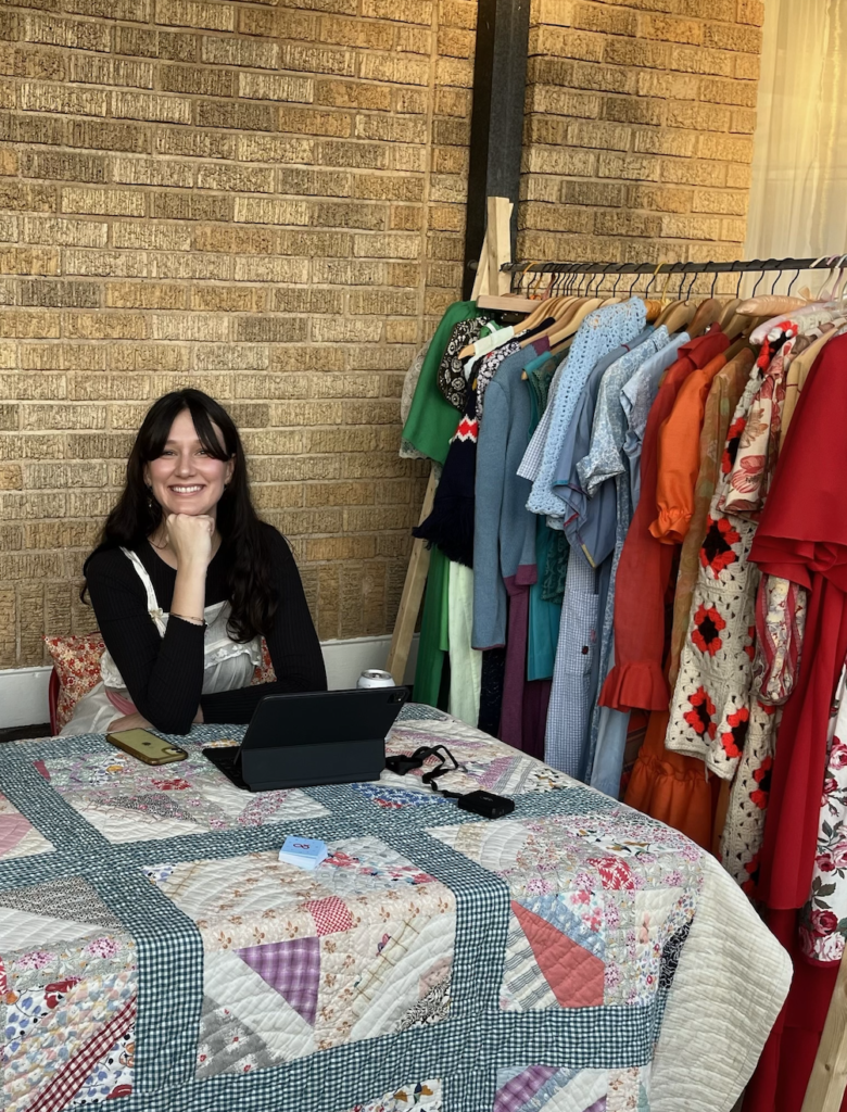 Holly working an & Daughters Vintage pop up event in Houston